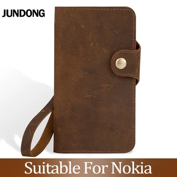 

For Nokia X6 3 5 6 7 9 5.1 2.2 4.2 3.2 7.1 5.1 105 2017 Case Cowhide Wallet crazy horse skin Phone Cover