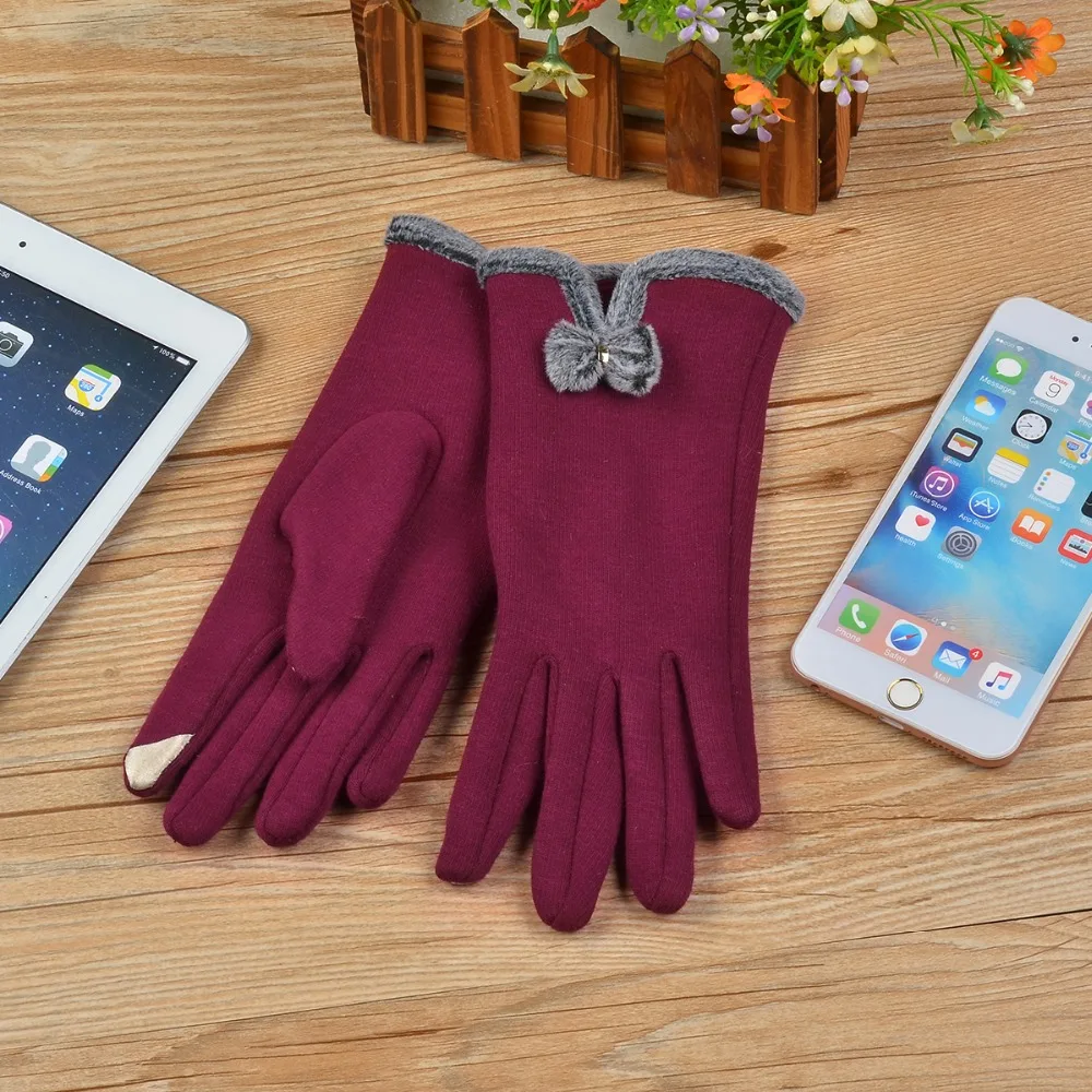 BEFORW классические элегантные женские модные зимние теплые уличные перчатки с нескользящей подкладкой перчатки с сенсорным экраном