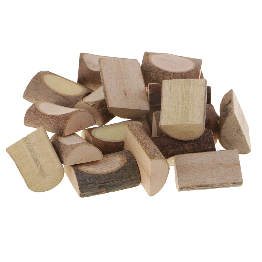 20 Pieces Natural Tree Blocks Log Rustic Wedding Car Decoration Of Wood Slices