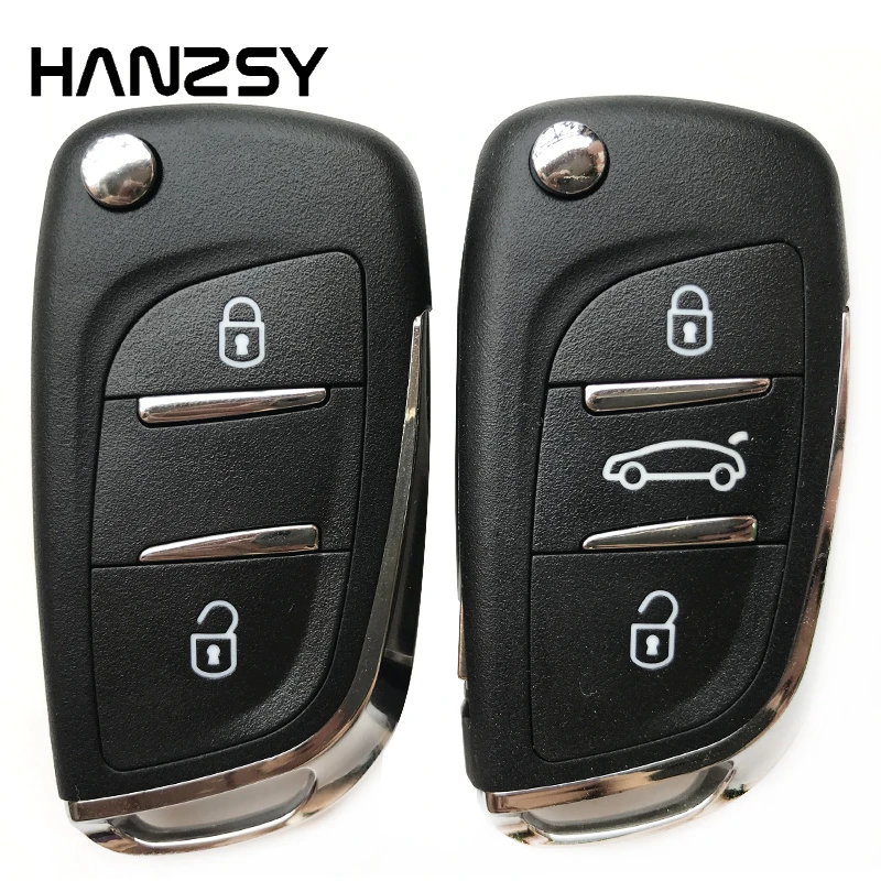 2 3 button folding flip key case for peugeot 407 406 207 107 607 citroen c5 c3 c4 replaceable car key fob cover hu83 va2 blade car key aliexpress