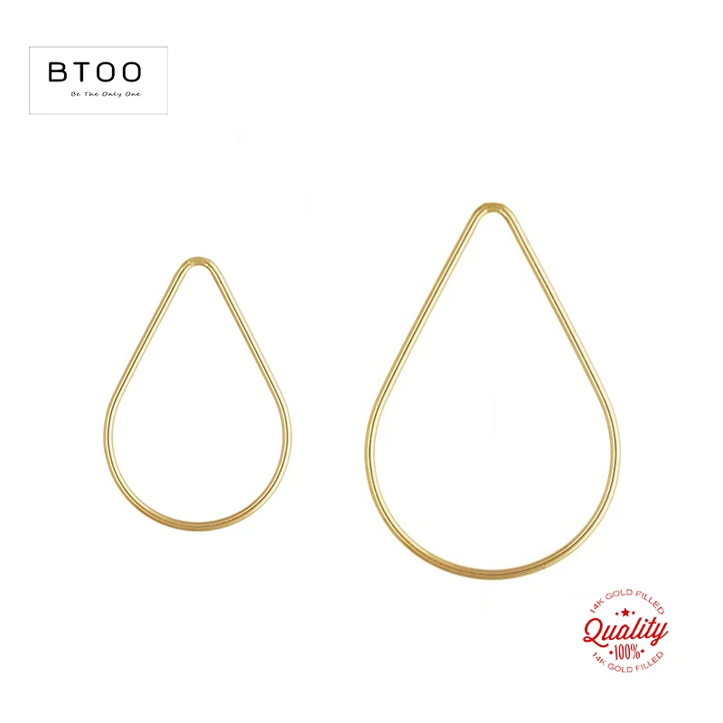 14K Gold Filled Teardrop Charm Gold Pendant For Bracelet Necklace Earring DIY Jewelry Findings Jewelry Making Accessories