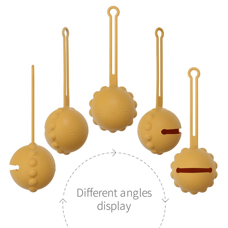 Baby Silicone Pacifier Holder Basketball Container Box Infant Portable Soother Chain Storage Box BPA Free