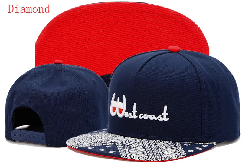 

Diamond WESTCOUST BLUE hip hop punk cap High Quality hats for Women Baseball Cap Hip-Hop Hat Snapback Sport bones