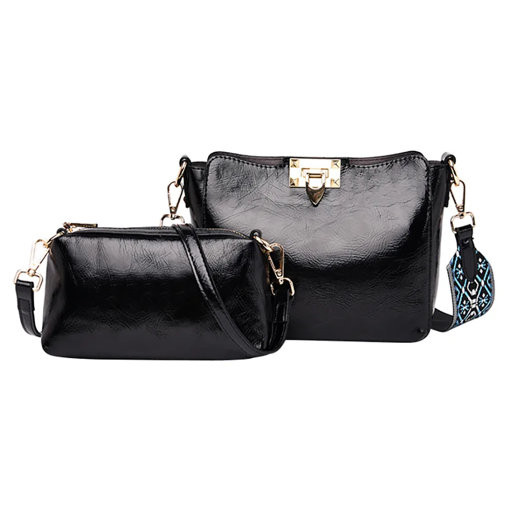 2 шт. сумки для женщин Роскошные Дизайнерские PU женские богемные сумки однотонные кожаные сумки через плечо Bolso Mujer