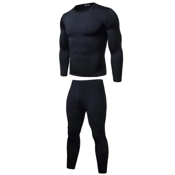 

Mens Winter Warm Solid Stretchy Long John Underwear Sets Ultra Soft Fleece Lined Thermal Top + Bottom