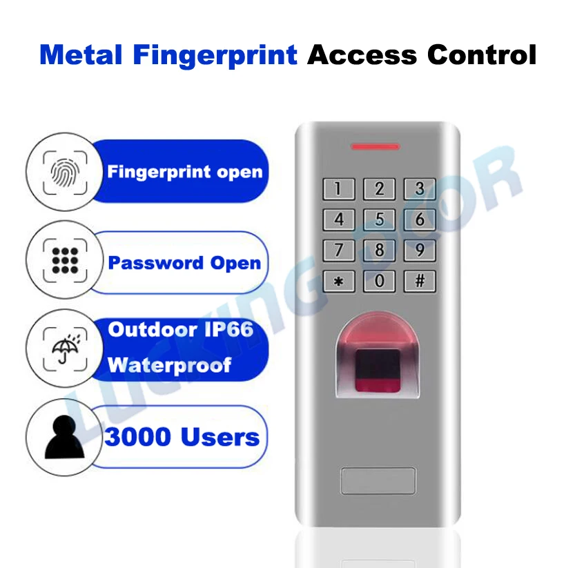 IP66 1000 пользователей автономный отпечаток пальца пароль клавиатуры считыватель контроля доступа для безопасный замок для двери системы открывания ворот