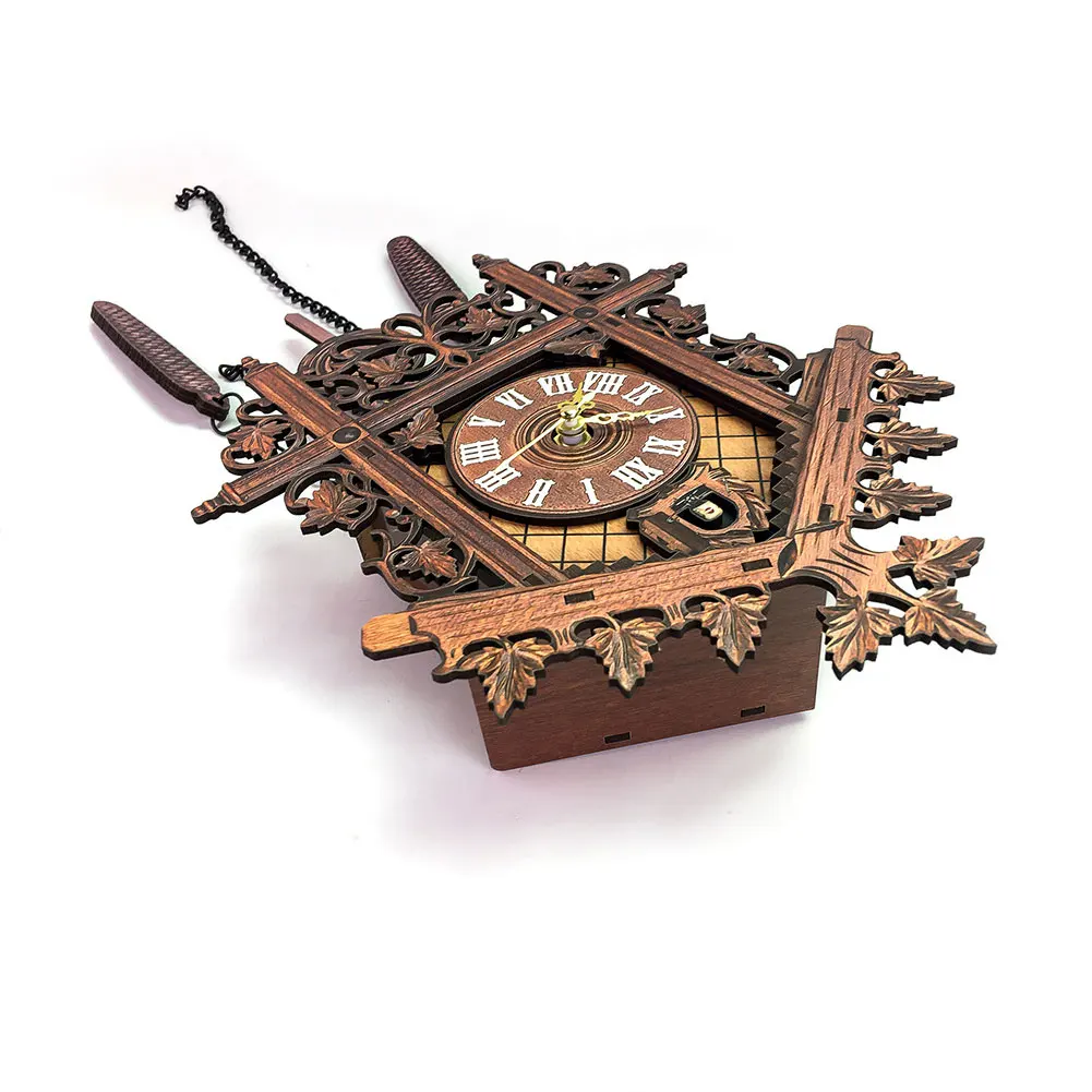 Декоративный Винтажный стиль деревянные часы Cuckoo ручной работы европейский номер легко установить подарочные аксессуары современный дом качели настенные часы ремесло