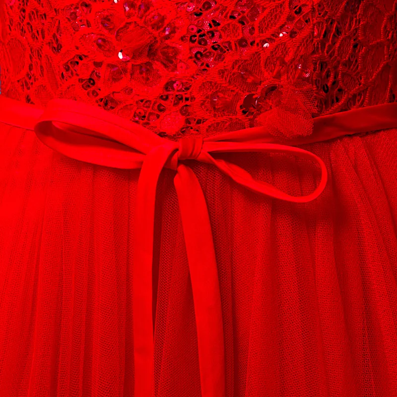 Платье с цветами и блестками; вечернее платье; коллекция года; vestido longo; красное кружевное платье с коротким рукавом для выпускного вечера; вечерние платья для мамы невесты