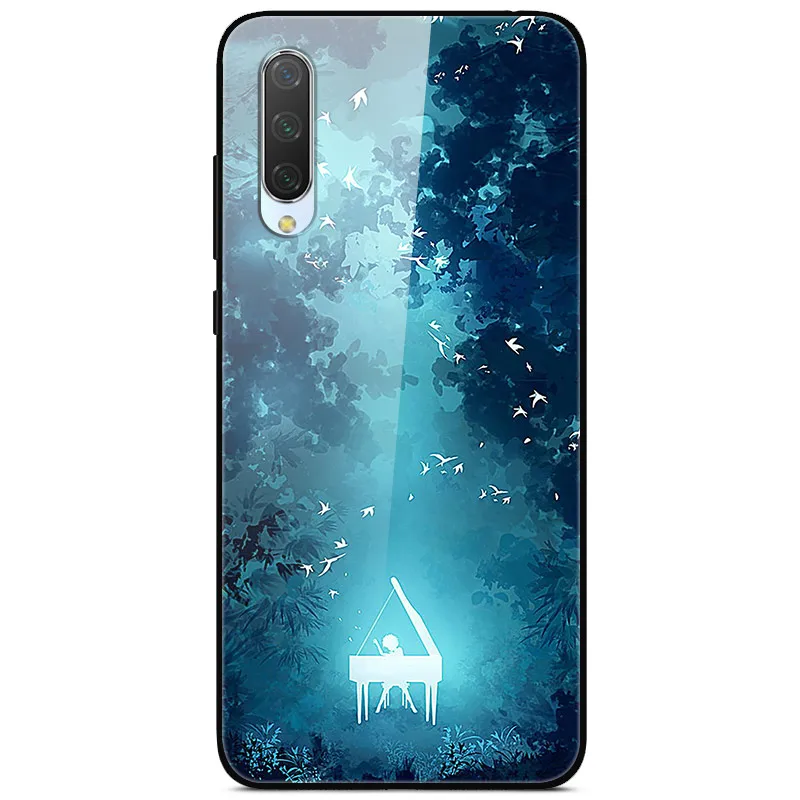 Для Xiaomi mi A3 чехол милый аниме силиконовый оправа закаленное стекло задняя твердая Крышка для Xiaomi mi A3 A 3 mi A3 чехол для телефона - Цвет: 13
