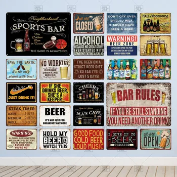 

Vintage Sports Bar Beer Zone Retro Bar Metal Sign Plaque Retro Bar Tin Sign Metal Plate Wall Art Deco Club Decoration Plate