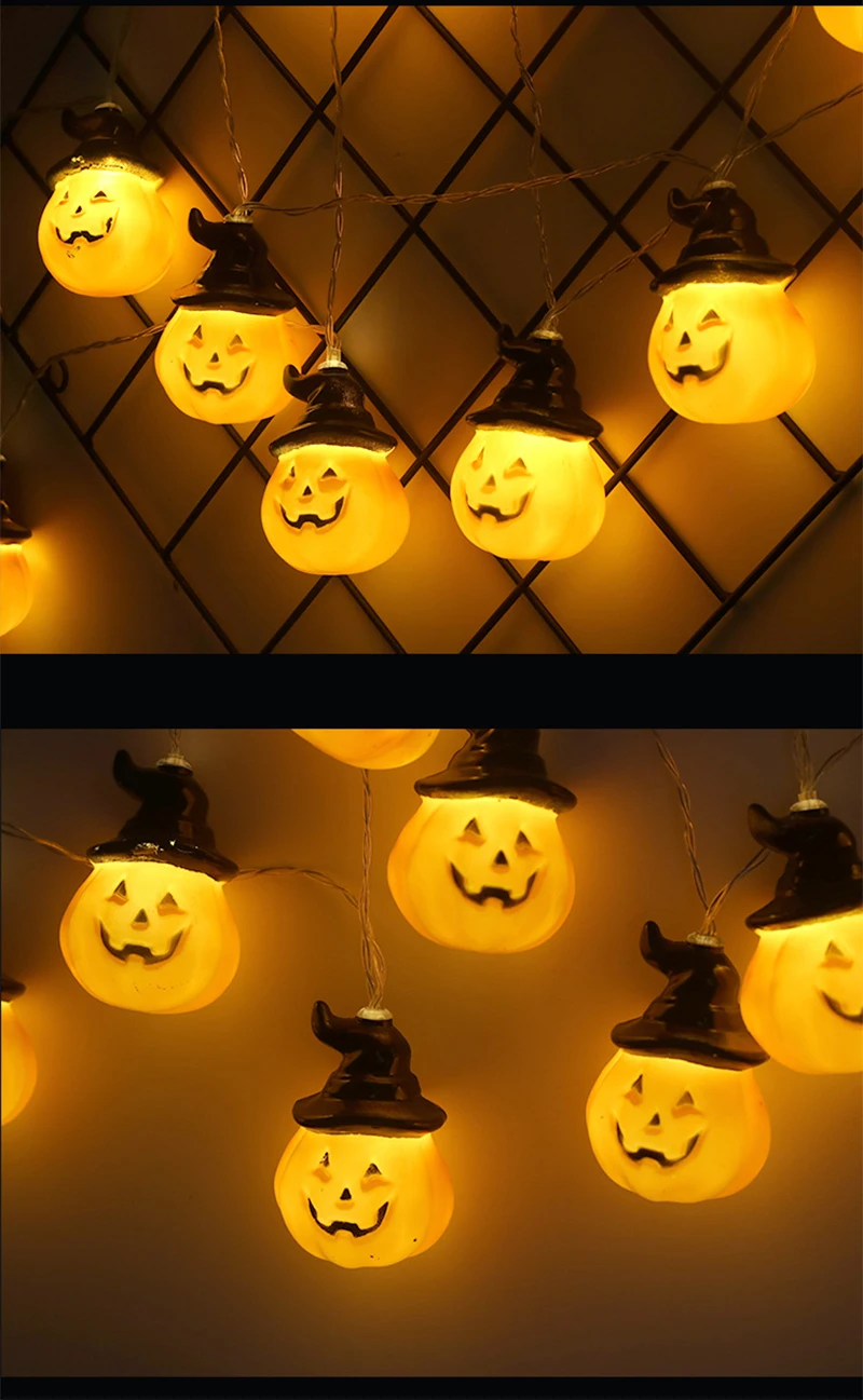 2M/3.8M Halloween Pumpkin LED String Lights Home Party Holiday String Light Christmas Party Garden Decoration Lanterns Light