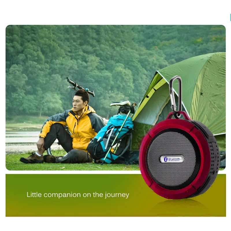 Bluetooth динамик с громкой связью, водонепроницаемый динамик, стерео звук, беспроводной динамик с микрофоном, 5 Вт, с присоской для водителя
