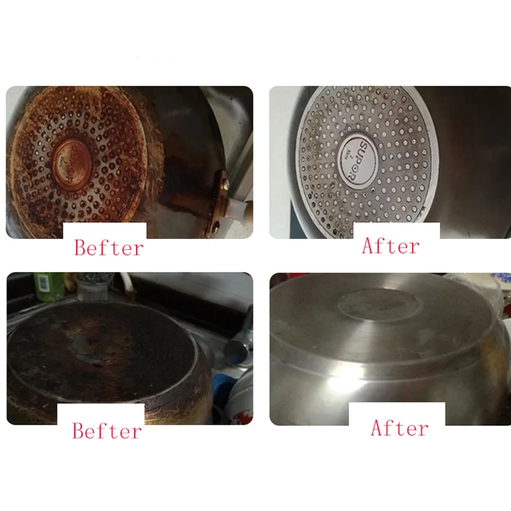 Металлическая поверхность для удаления ржавчины кухонный горшок снизу из нержавеющей стали для очистки кухонного уборщика Бытовая химия для очистки# YY