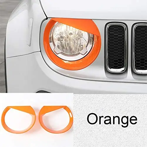 Чехол для Jeep Renegade аксессуары Angry Bird Eyebrow крышка фары Bezels-пара - Цвет: Оранжевый