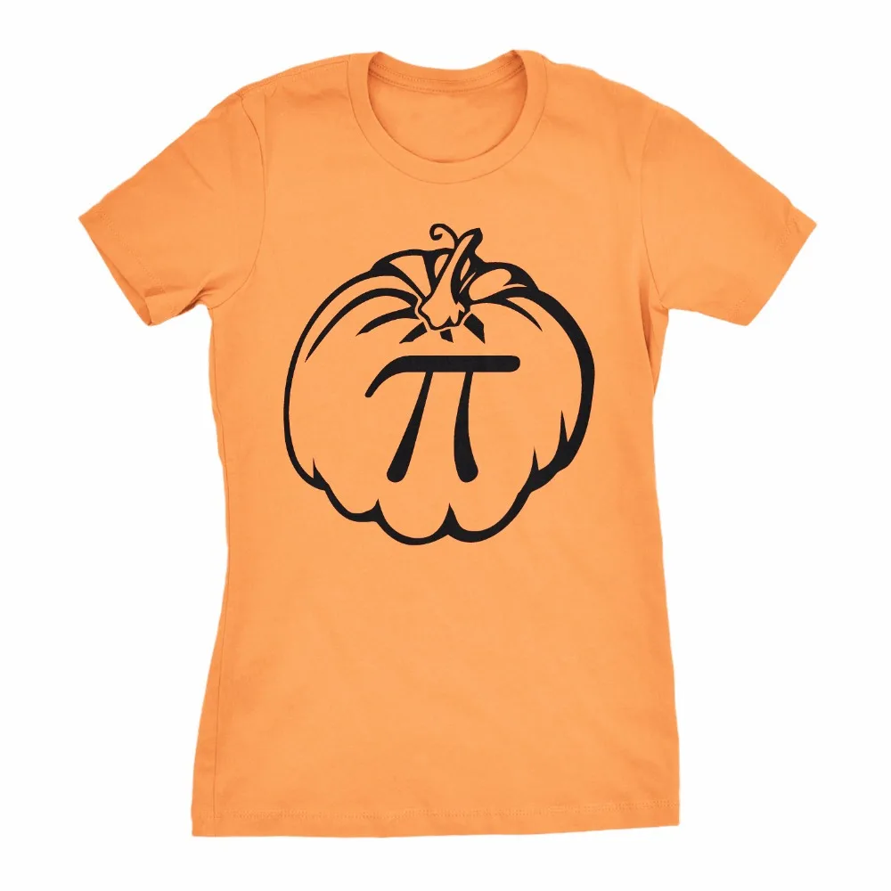 

Halloween Holiday Gift Funny Graphic Women Art Tops Women's Pumpkin Pi T Shirt Math Shirt Pie Thanksgiving Tee for Women