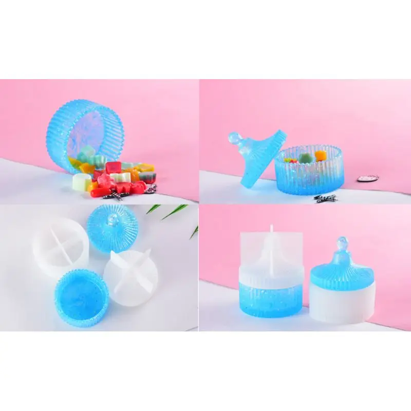 Силиконовые формы DIY хрустальные эпоксидные формы круглые в полоску коробка для хранения ювелирных изделий