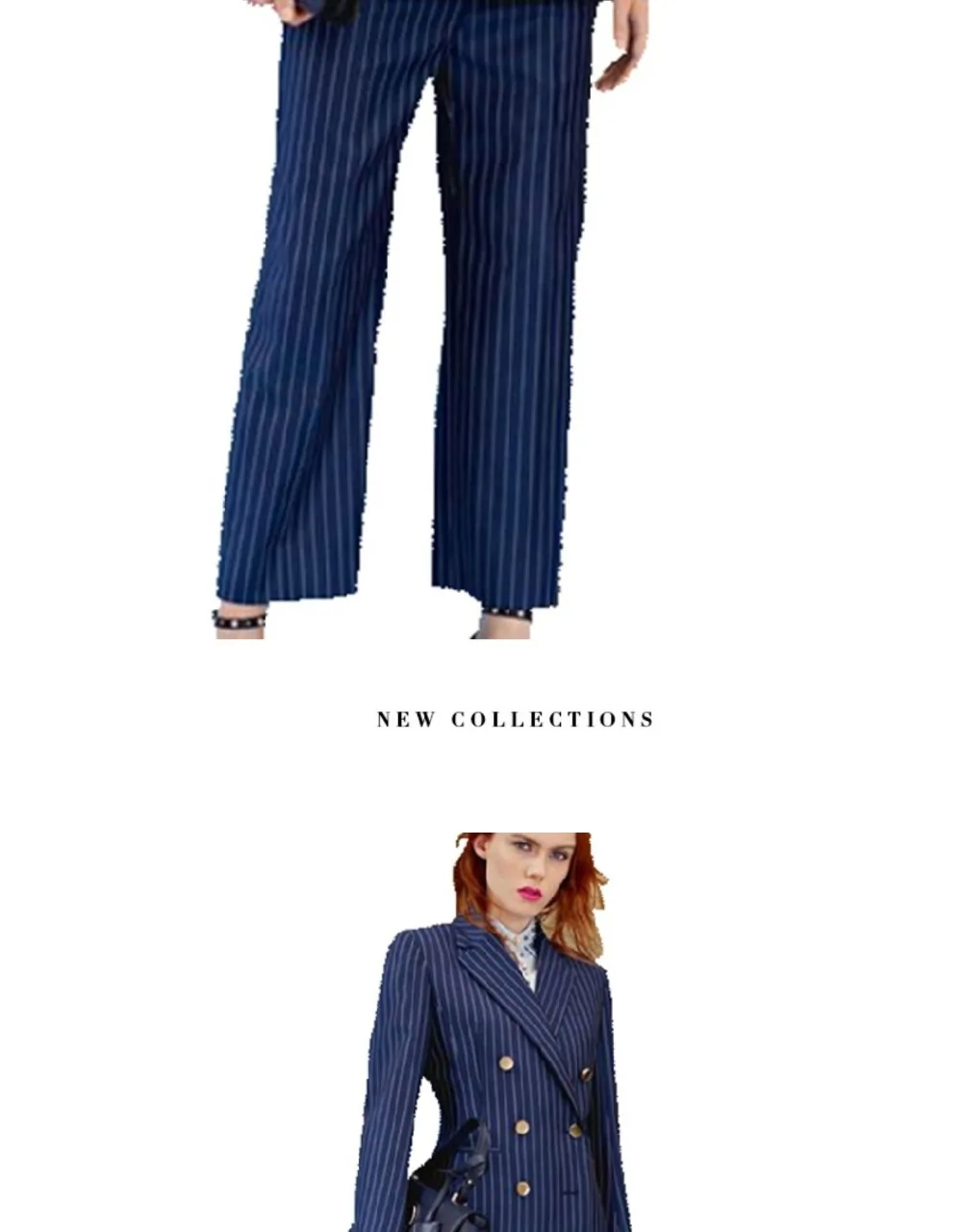 Business Style Fashion Autumn Women Suits Striped Double-breasted Long Sleeve Blazers Office Lady Long Striped Pants Z2794
