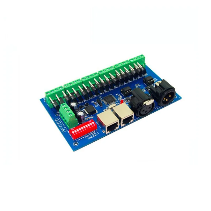 12/18 каналов DMX512 декодер Max 3A RGB Выход с(XLR Сделано в Китае RJ45) RGB контроллер декодер RGB VDC12-24V