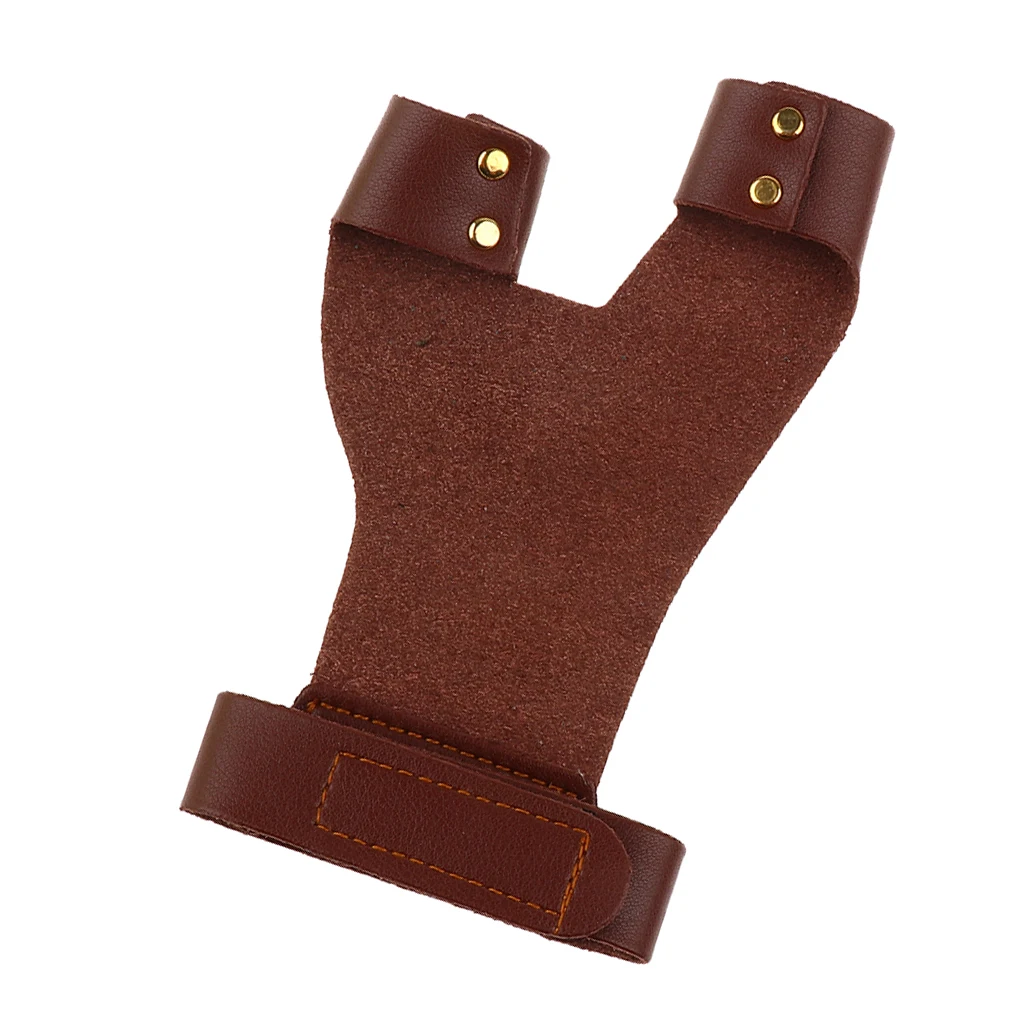 Longbow Bow-hand 2 Finger Glove Hand Protector Archery Hunting Guard Leather