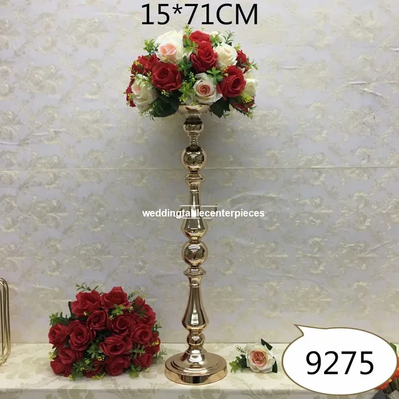 10 шт.) 70 см высокий Новый стиль Золотой металлический цветок ваза для свадебного