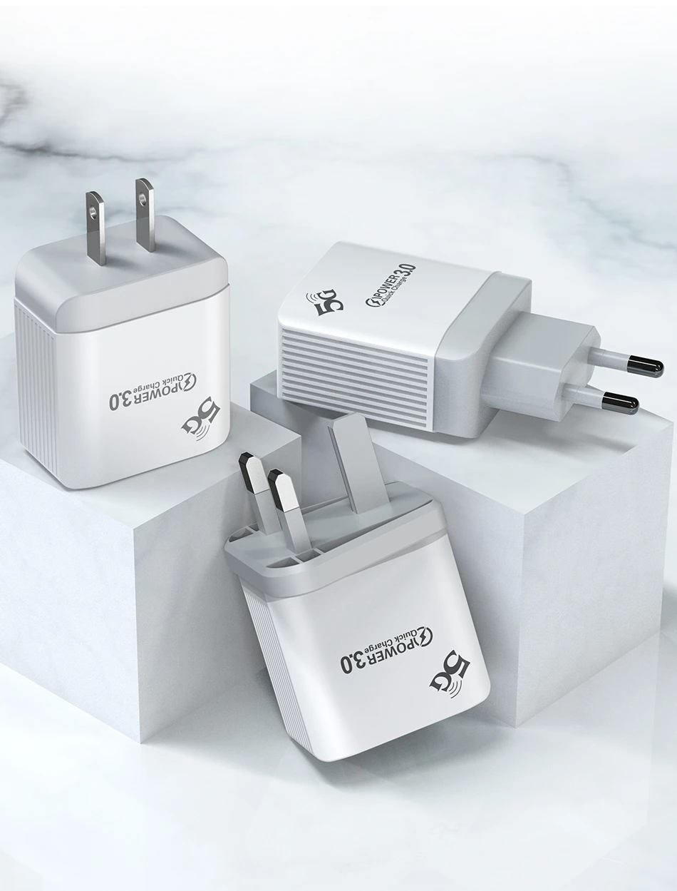 Lovebay 3 порта быстрое зарядное устройство QC3.0 USB ЗУ для мобильного телефона 2.1A EU US UK настенное зарядное устройство адаптер для iPhone XS 11 Pro Xiaomi