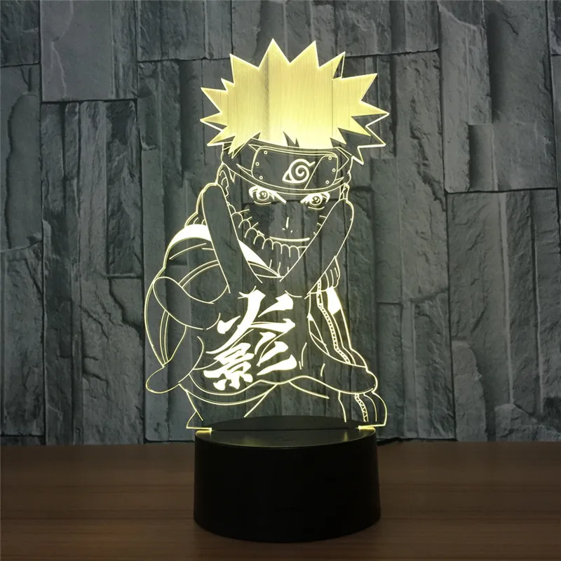 3D светодиодный ночсветильник Naruto Sasuke Itachi фигурка 7 цветов сенсорная Настольная