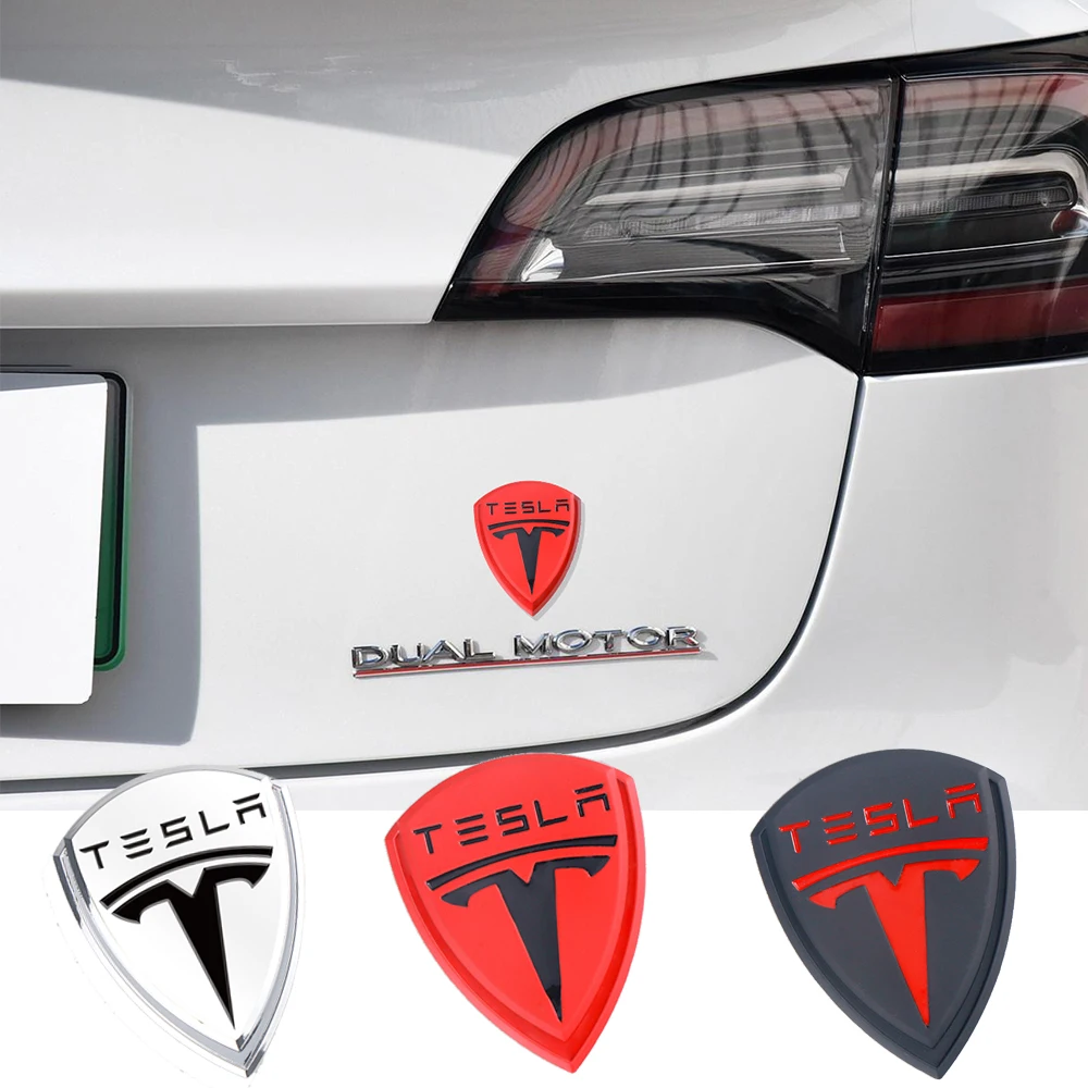 Стайлинг автомобиля 3D металлическая наклейка с логотипом Tesla Автомобильный