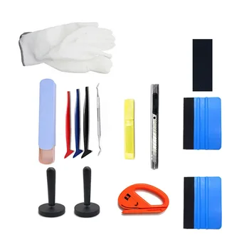 

8pcs Car Vinyl Wrap Film Squeegee Scraper Tools Vehicle Sticker Installation Kit Cutter Knife Gloves Magnet Auto Accessories