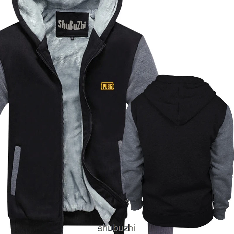 Pubg Merch Playerunknowns Battlegrounds-популярное теплое пальто без тегов, Толстая Толстовка, мужские брендовые толстовки, мужская куртка sbz3401 - Цвет: black grey