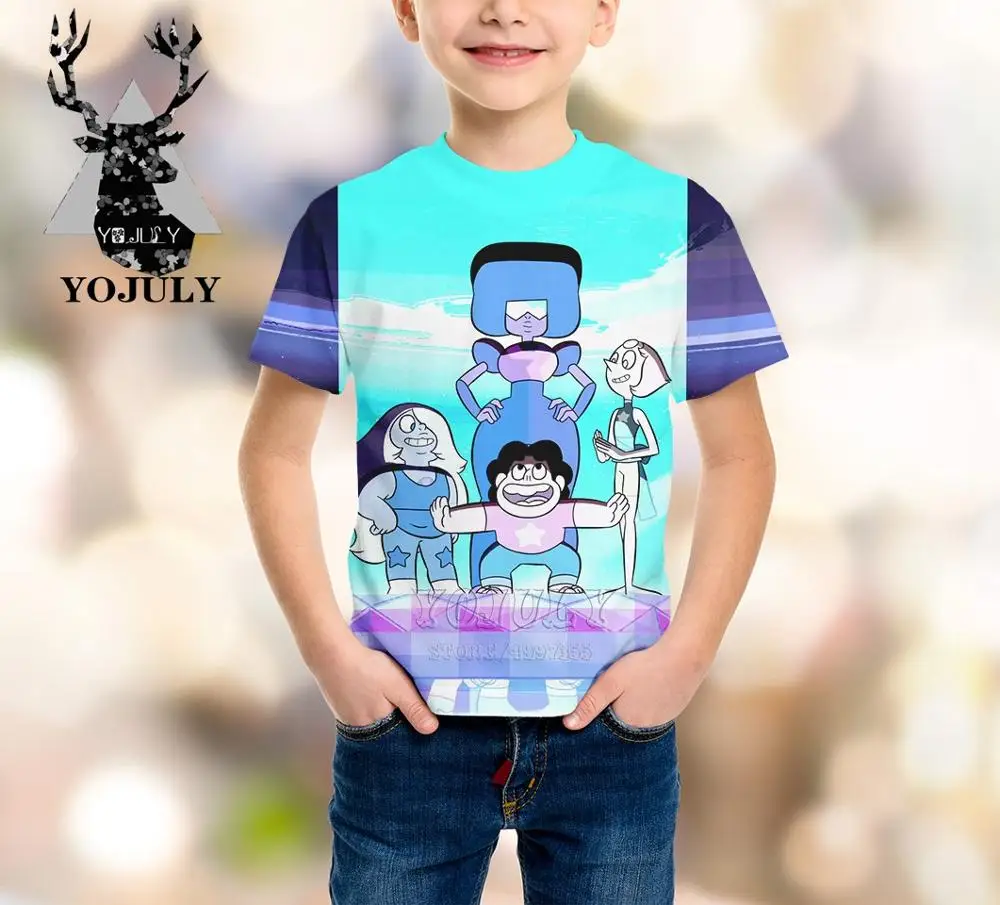 5 YOJULY/детская одежда футболка с 3D принтом Одежда для больших детей модные футболки для мальчиков и девочек, Стивен Вселенная Harajuku A385 - Цвет: 5