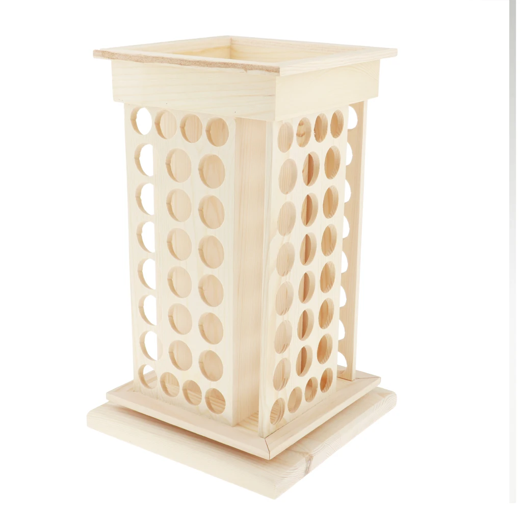 Wooden Rotatable 32Slots Essential Oil Display Case Storage Rack Aroma Essential Oil Bottles Organizer Holder 