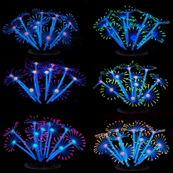 

Silicone Luminous Artificial Coral Plants Ornament Decor For Fish Tank Aquarium