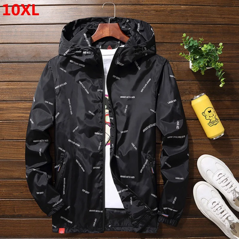 Thin section Spring and autumn plus size hooded jacket 9XL men's jacket casual jacket 10XL 8XL coat men Thin section Spring and autumn plus size hooded jacket 9XL men's jacket casual jacket 10XL 8XL coat men