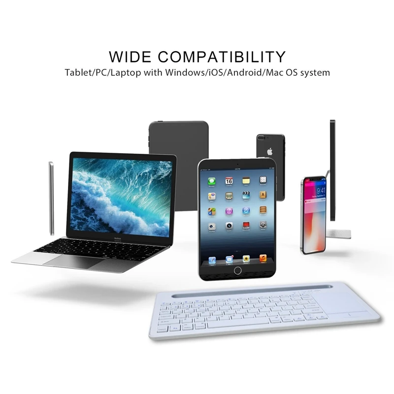 Беспроводная bluetooth-клавиатура с сенсорной панелью, подходящая для системы IOS Windows Android Os