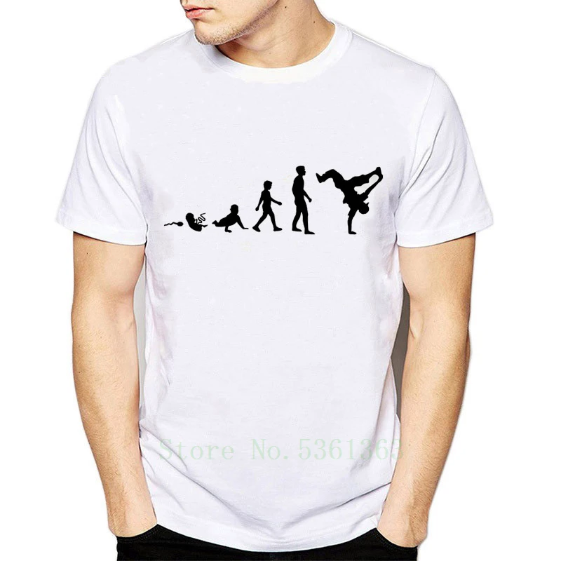 Camisetas de diseño de baile callejero para hombre, playera estampado de Bboy White manga corta, camiseta de evolución para hombre, camiseta de hip hop divertida|Camisetas| - AliExpress