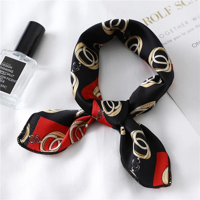 Женский шелковый шарф квадратный платок дамские шейные шарфы дизайнерский платок с принтом модные шарфы для волос для девушек - Цвет: FX-113