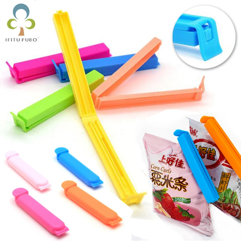 

10Pcs/lot Portable New Kitchen Storage Food Snack Seal Sealing Bag Clips Sealer Clamp Plastic Tool GYH