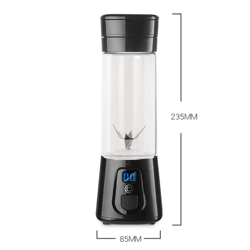 EZSOZO 420ml Electric Juicer Six-Knife Smoothie Blender Cup LCD Blender USB Portable Blenders Food Processor Kitchen Appliances