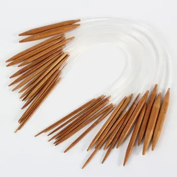 

40cm/80cm Smooth Tube Circular Double Point Bamboo Carbonized Knitting Needles 18Pcs