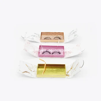 

New Marble Effect Mink Lash Case With Tray Custom Lash Packaging Box With Logo 100% Mink Eyelashes Supplier Mink Lashes Boxes