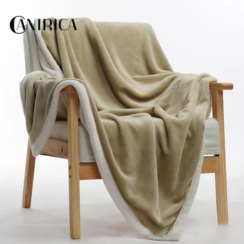 

CANIRICA Blanket Soft Thick Blankets For Beds Sofa Soft Fuzzy Blanket Bedspread Warm Deken With Pillowcase Winter Decoration