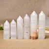 1pc Natural Crystal Point Afghan White Jade Healing Obelisk Quartz Wand Ornament for Home Decor Reiki Energy Stone Pyramid gift 3