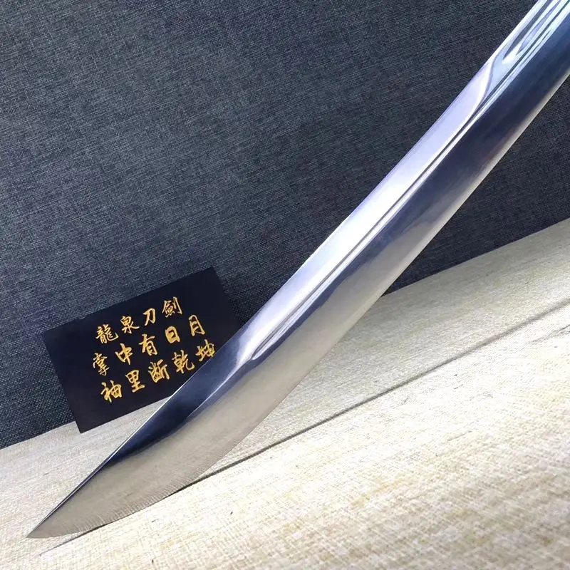 Hand-Forged WUSHU broadsword Sword Spring Steel Blade tactics DA DAO wood sheath
