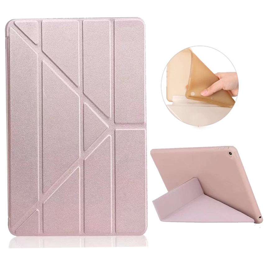 Coque Pieghevole Sottile Per Ipad Air 1 Air 2 Cover Smart Auto Sleep A1474 A1566 Soft Flip Tpu Funda Per Ipad Air 1 2 Smart Tpu Cover