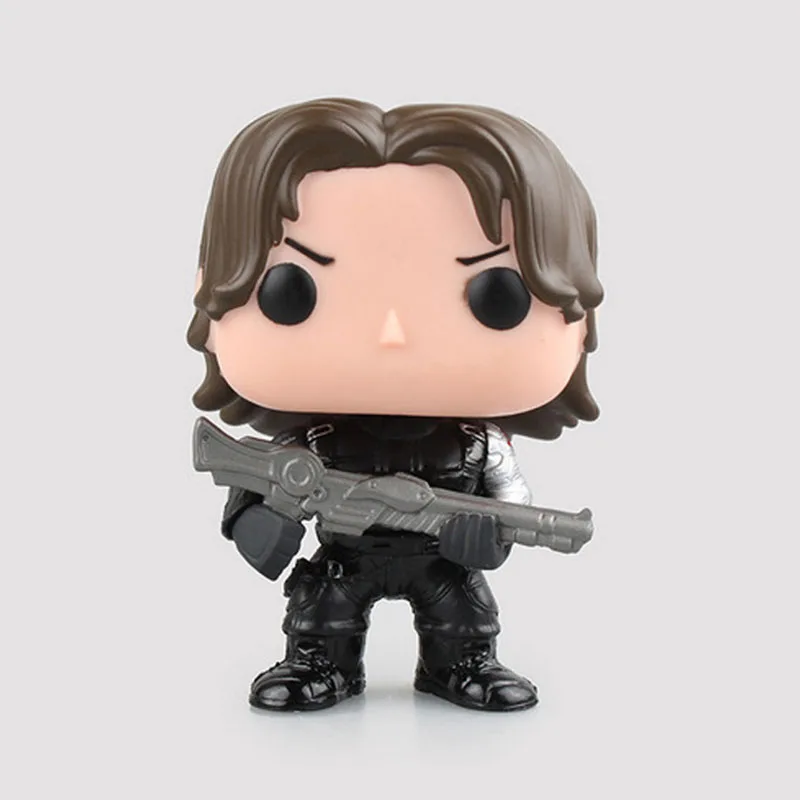 FUNKO POP 10 см, Виниловая фигурка Капитана Америки: Civil War#129, зимний солдат, Bucky Barnes, фигурка, игрушки, виниловые куклы - Цвет: no retail box