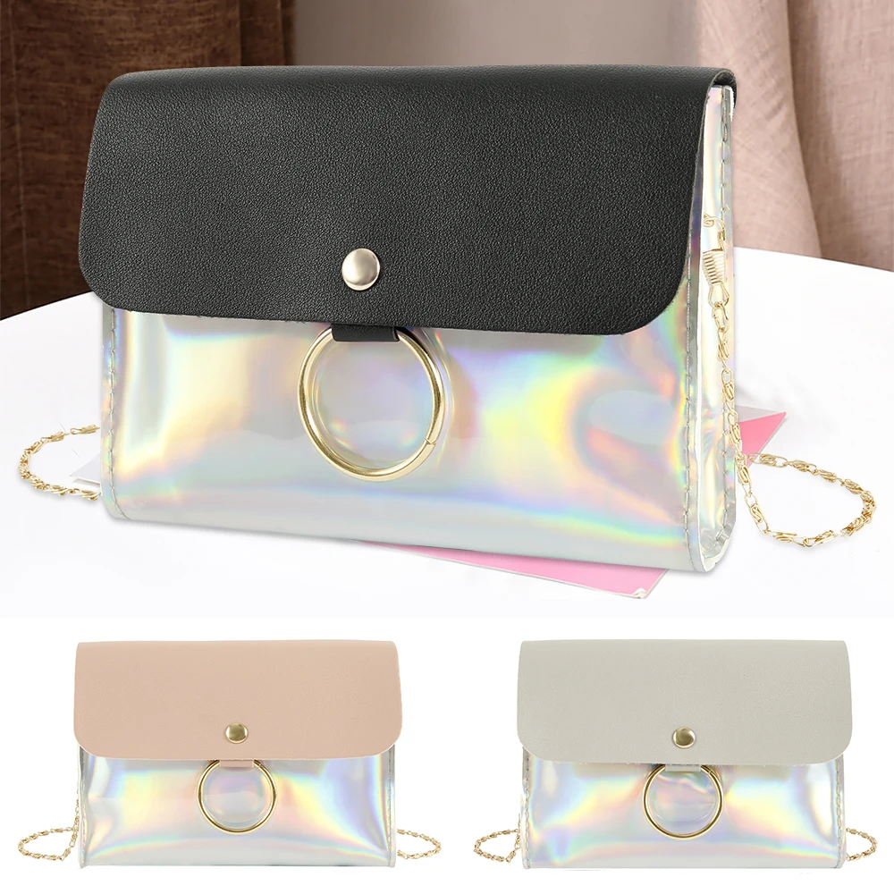 

Laser Crossbody Bag for Women Chain Mini Shoulder Bag Circle Small Messenger Bag Womens Handbags and Purses Evening Clutch Bags
