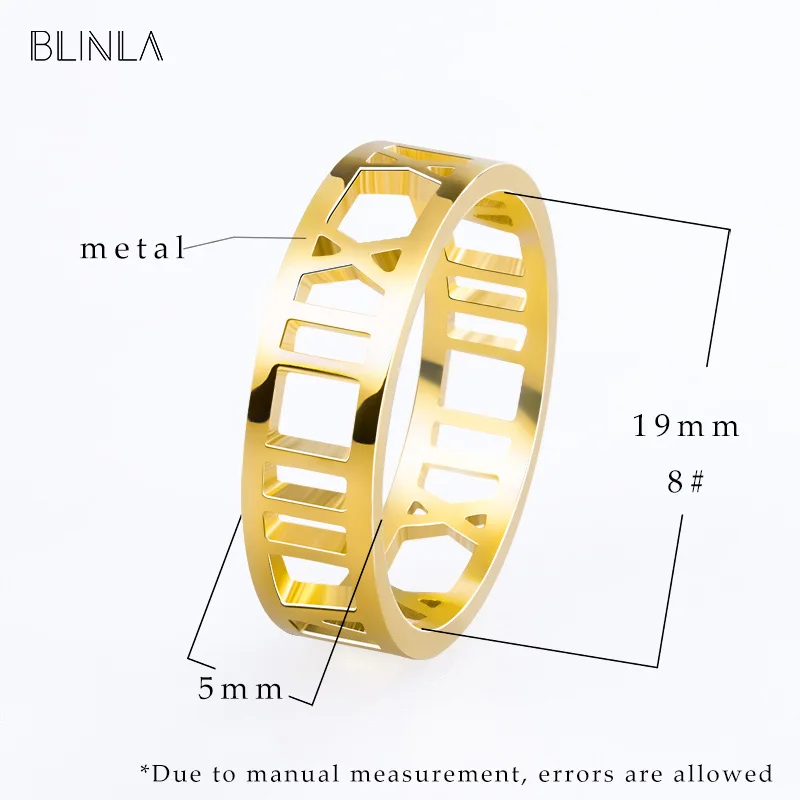 BLINLA, новинка, элегантные Геометрические золотые кольца для женщин, нержавеющая сталь, полые, вечерние, свадебные, металлические кольца, модные ювелирные изделия