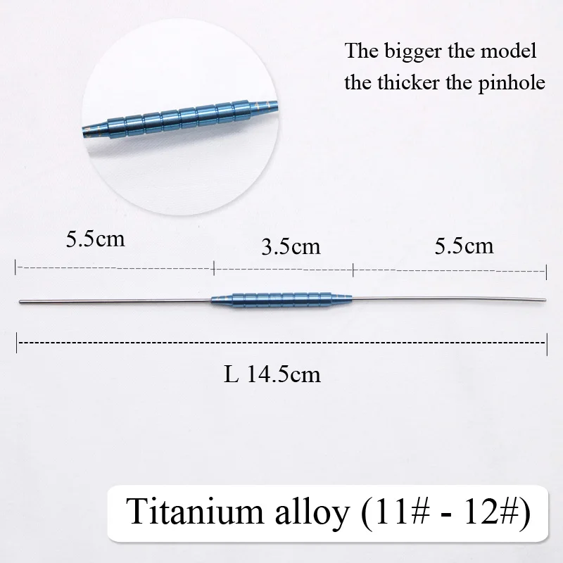 Titanium alloy 11-12 Офтальмологический молочный зонд канала микрохирургический инструмент из титанового сплава нержавеющей стали двойной головной зонд - Цвет: Titanium alloy 11-12
