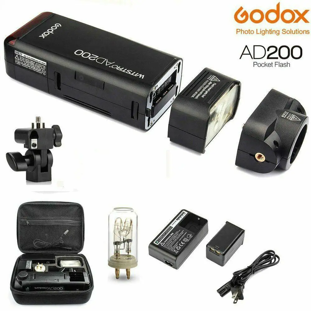 

DSstyles GODOX AD200 TTL Double Head Pocket Speedlite Flash for Nikon Canon For Sony Camera
