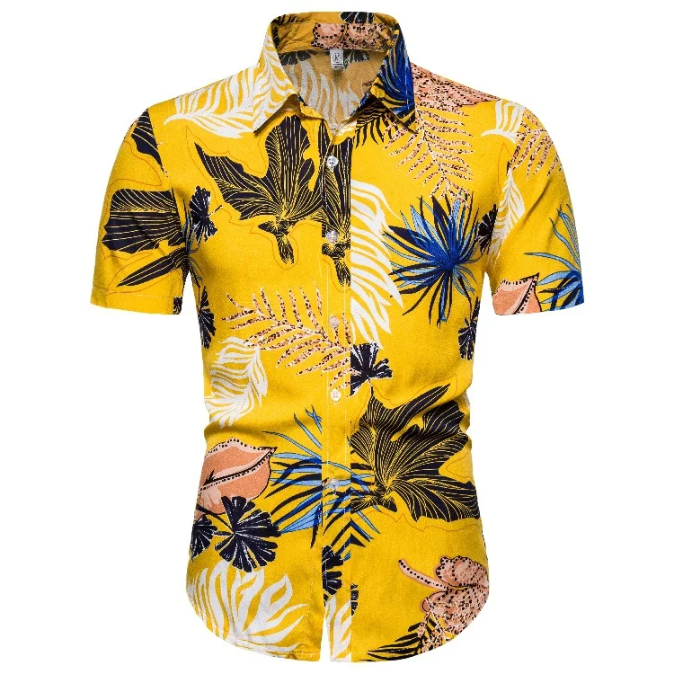 camisa hawaiana amarilla